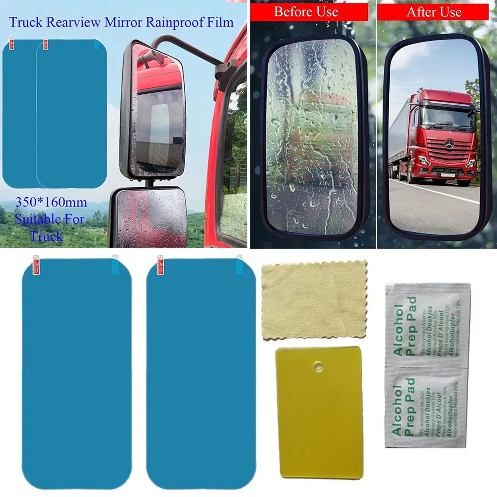 

2pcs Rainproof Car Truck Rearview Mirror Sticker Anti-fog Protective Film 35*16CM Exterior Accessories Car Stickers