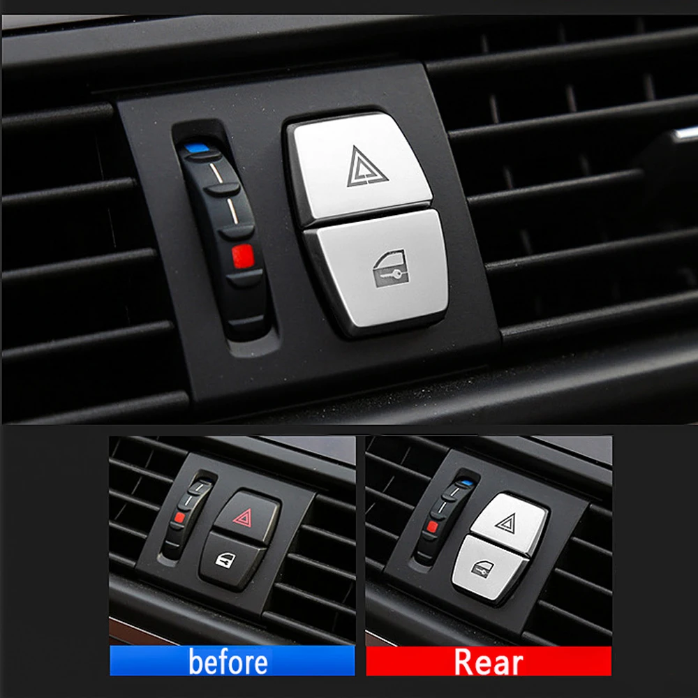

Car Warning Light Button Sticker Cover Decorative Strip For BMW 5 Series F10 F07 2011 -2017