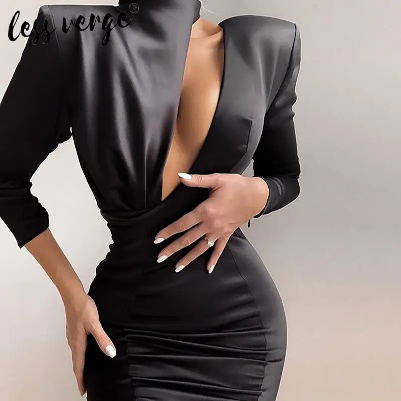 Элегантное клубвечерние вечернее сексуальное облегающее черное платье женское