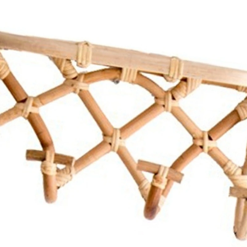 

Rattan Clothes Hanger Hook Storage Rack Organizer Wall Mounted for Coat Hat Hooks Towel Handbag Holder Bathroom