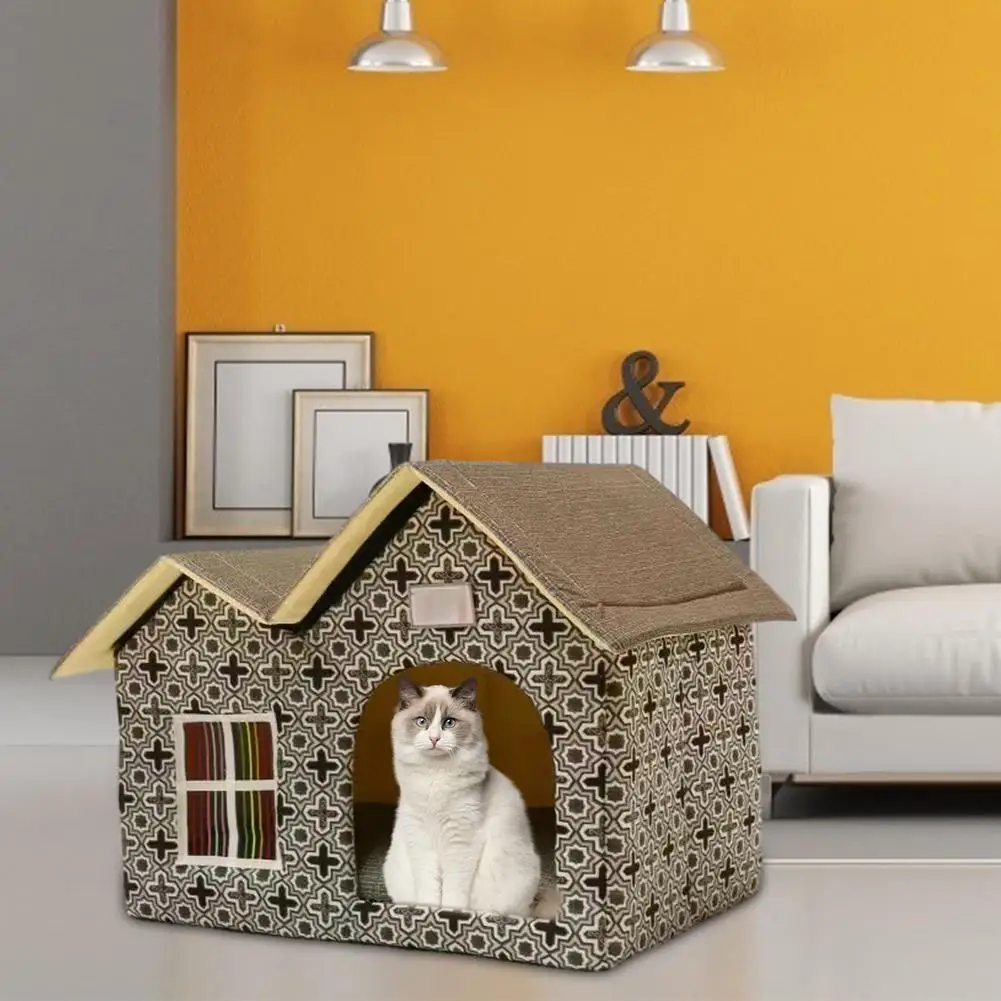 

Pet Dog House EVA Waterproof Outdoor Cat House With Inner Pad Foldable Pet Shelter Portable Pets Cat Dog House Tent