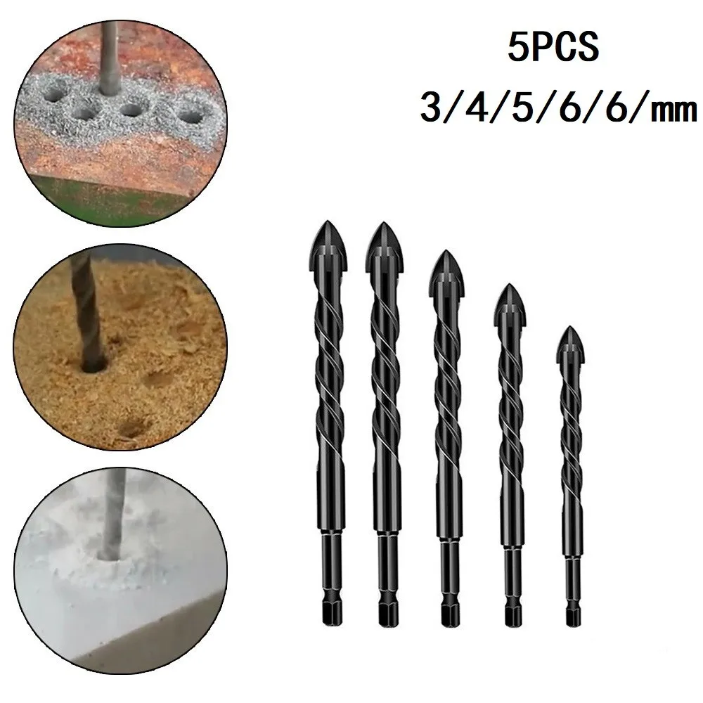 

Cross Tile Bit Glass Ceramic Concrete Hole Opener 1/4inch HexShank 3/4/5/6/6mm Hard Alloy Triangle Bit Tool Kit Opener For Wall