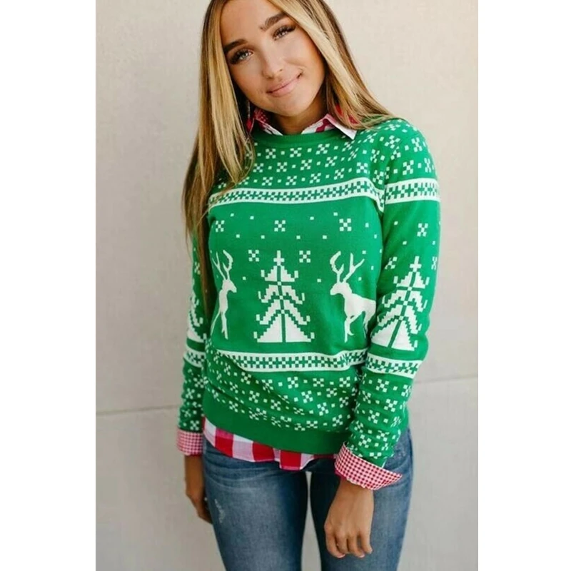 Новинка женские толстовки с рождественским принтом одежда топ длинными рукавами