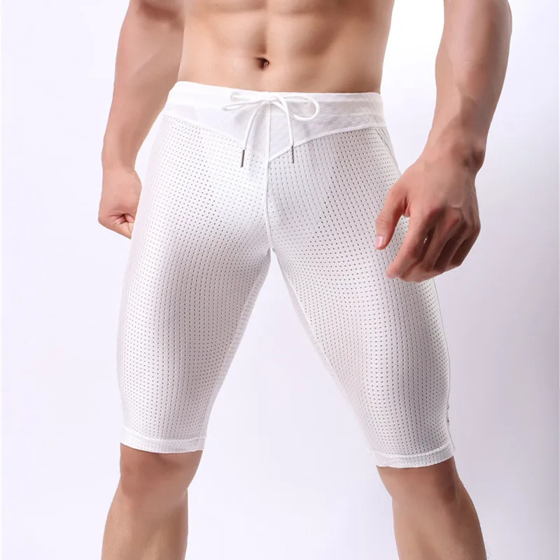 Mens Shorts Ice Silk Cool Comfort Breathable Underpants Mesh Boxer Men Underwear U Pouch Sexy Underpants Cuecas Nylon Pants