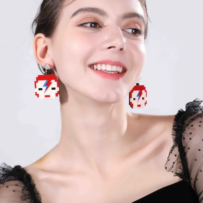Милые девушки лицо висячие серьги с рисунком для женщин сплав цинка простой