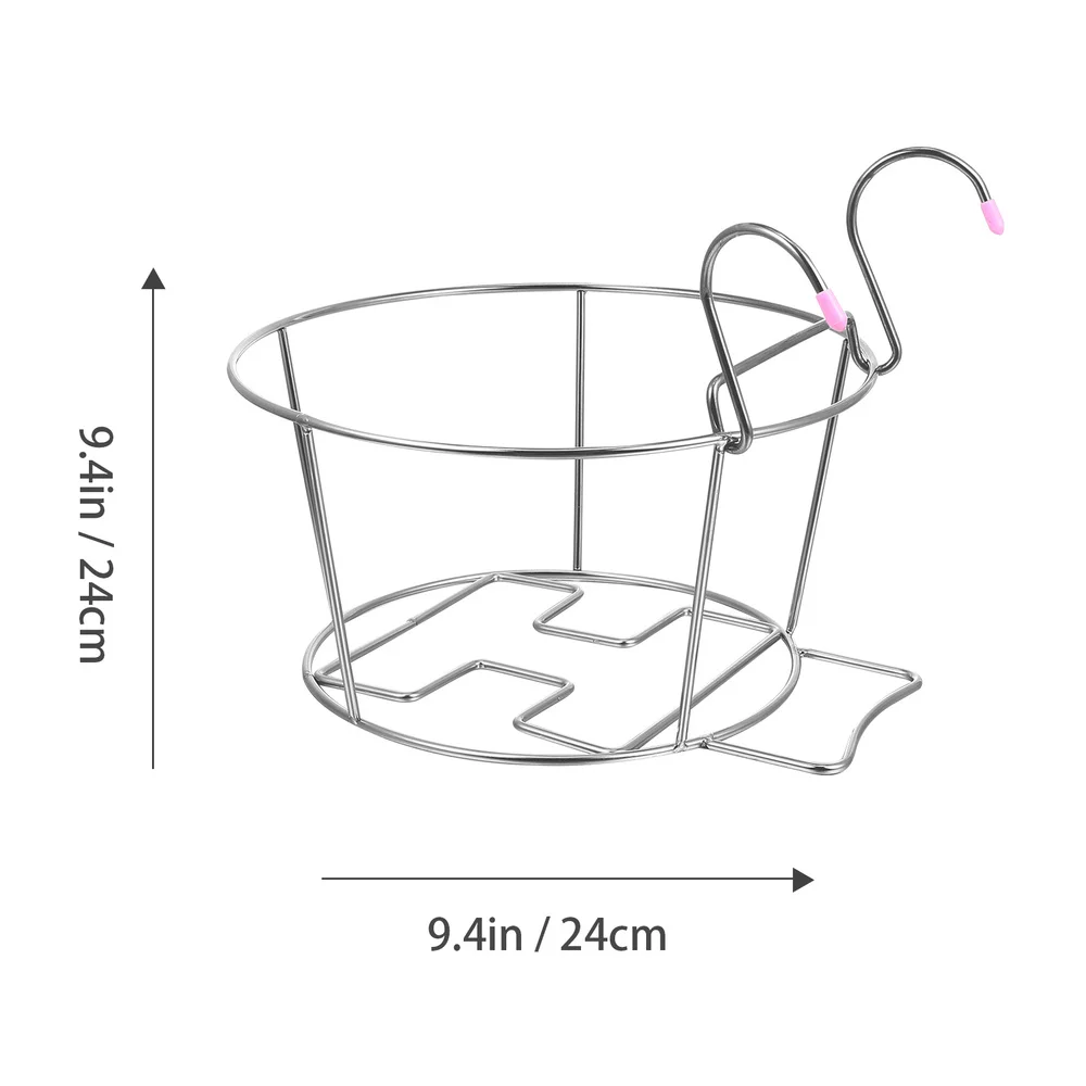 

Hanging Stainless Steel Flower Pot Holder Indoor Over the Rail Plant Pot Basket