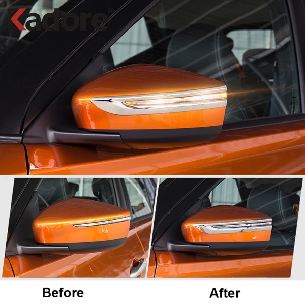 Для Nissan Kicks ABS Хромированная Автомобильная Боковая дверь зеркало заднего вида накладка зеркала полоски наклейки аксессуары