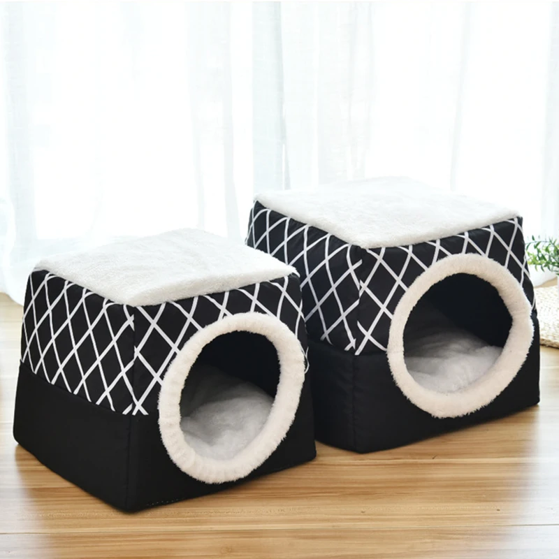 Pet Cat Dog Nest двойного назначения теплый мягкий спальный коврик для домашних