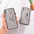 Чехол для телефона с именем под заказ для iphone 12 Pro Max 11, чехол, матовый прозрачный чехол 10 X XS Max XR 8 Plus SE 2020 6s 7 Plus, чехол