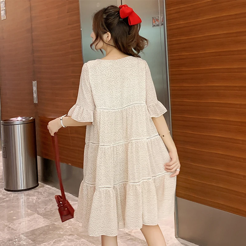 

Women's Chiffon Dress 2021 New Summer Wear Fresh Sweet plus Size Loose Mid-Length French Slimming Dress