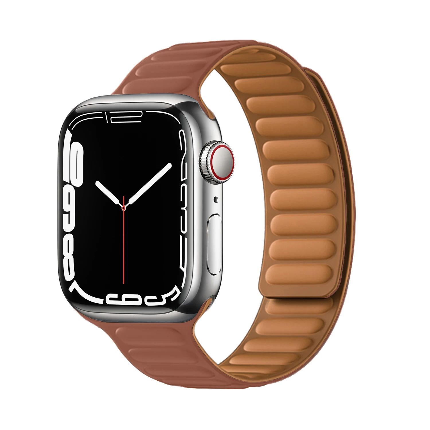 Leather Link For Apple watch band 44mm 40mm 41mm 45mm watchband original Magnetic Loop bracelet iWatch series 3 5 7 6 4 SE strap