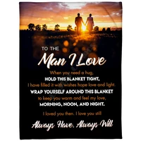 for husband fiance boyfriend to the man i love cozy premium fleece blanket 3d print sherpa blanket on bed home textiles