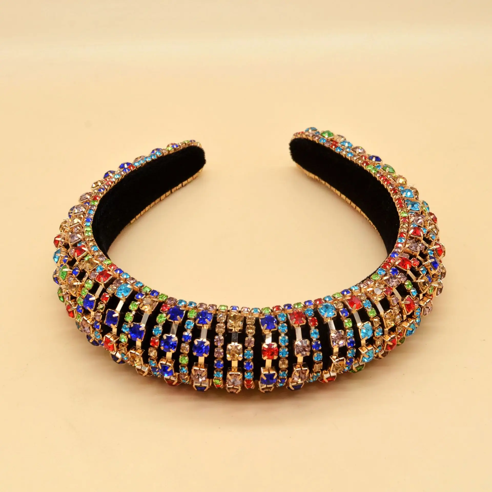 

Baroque Crystal Hairband Sponge Wide-Brimmed Fashion Ball Korean -Style