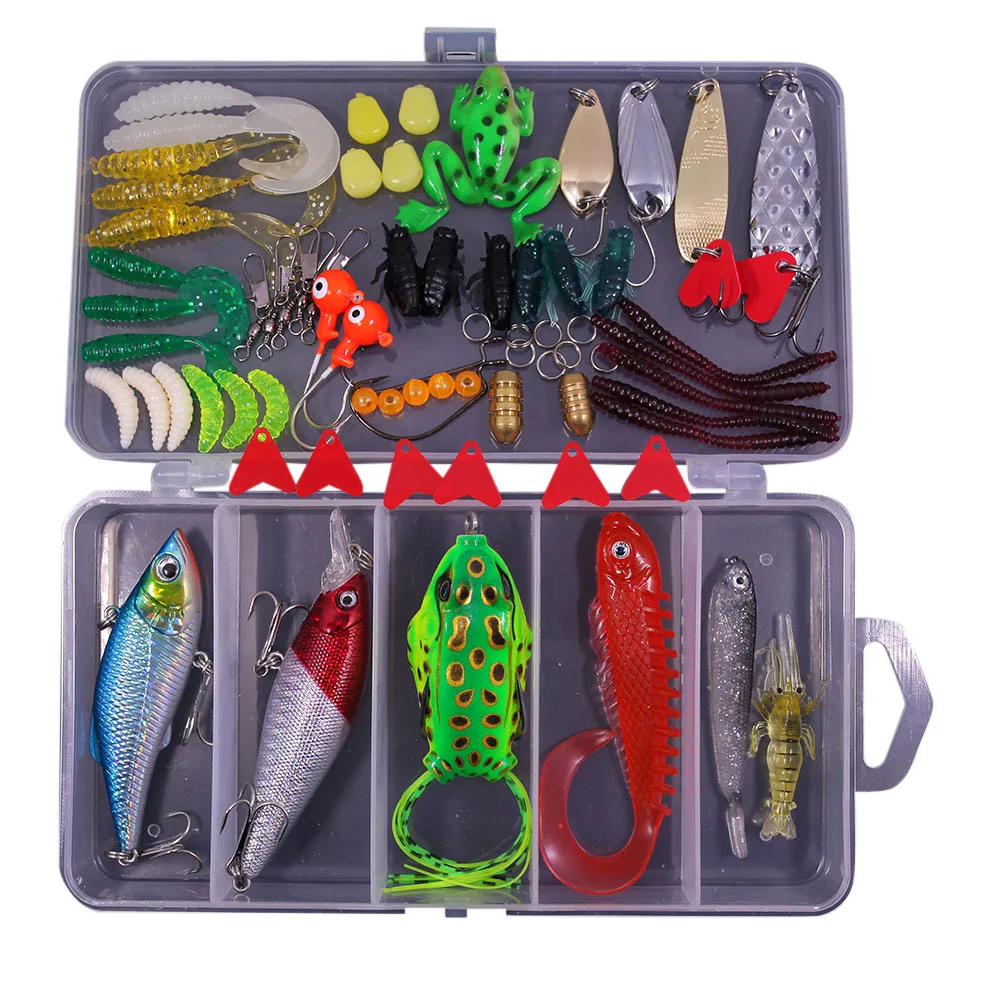 

Hot Fishing Lure Set Frog Lures Soft Fishing Lure Hard Metal Lure VIB Rattle Crank Popper Minnow Pencil Baits Kit DO2