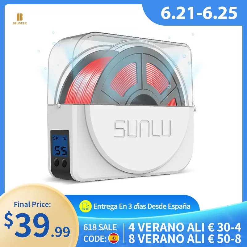 3D коробка для сушки нити с функцией таймера чтобы сделать заправку сухой прежде