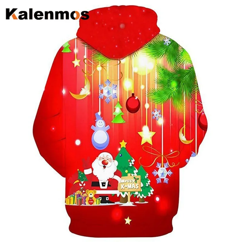 Унисекс Рождественские толстовки для женщин и мужчин с рисунком Санта Клауса