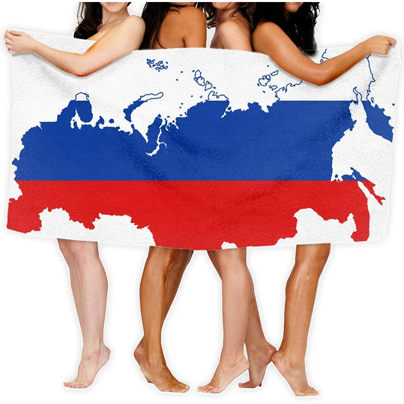 

Red and blue Russian flag bath towel, 30" X50" quick-drying towel for swimming pools, spas and gyms 100% microfiber