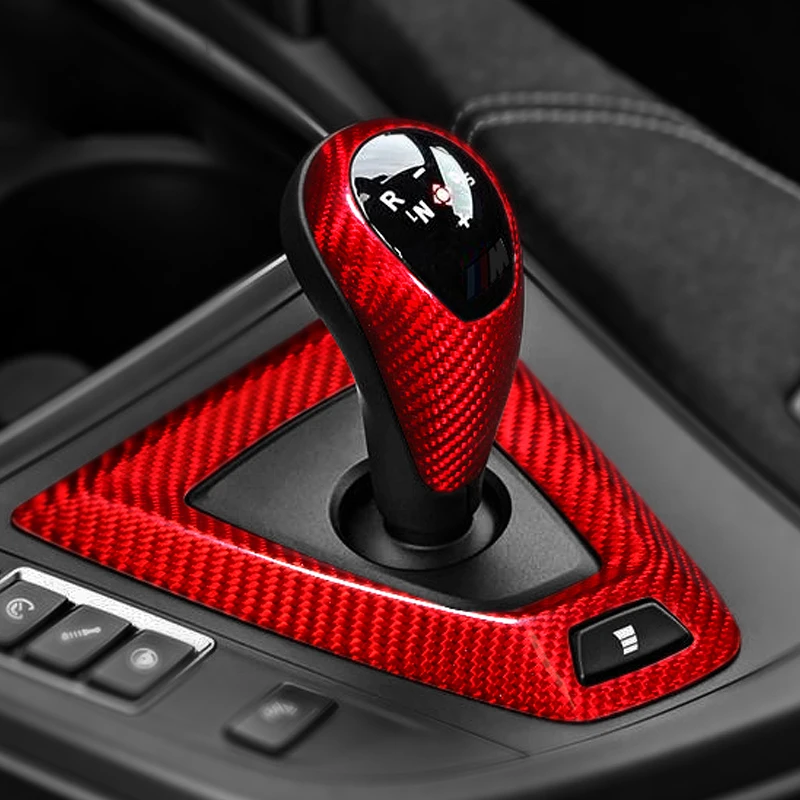 

Interior Decoration Moulding Carbon Fiber Shift Knob Cover Gear Case Car Sticker And Decals For BMW M2 M3 M4 M5 X5M X6M