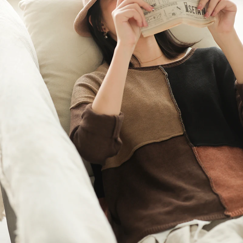 Осенне-зимний свитер женские вязаные модные пуловеры 2019 новые топы с круглым