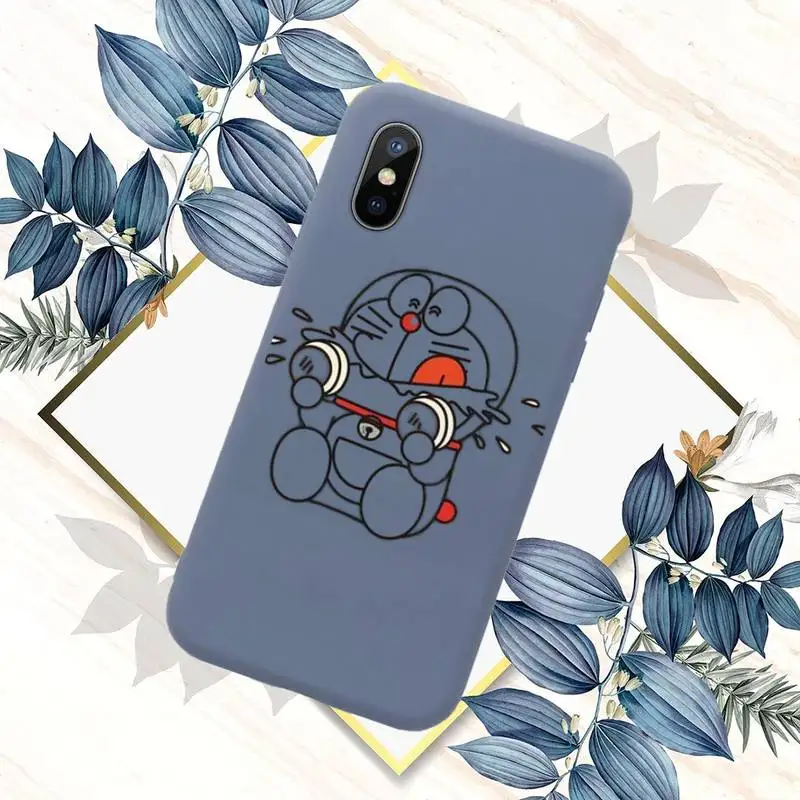 

Doraemon Anime cartoon cute Phone Case Candy Color for iPhone 11 12 mini pro XS MAX 8 7 6 6S Plus X SE 2020 XR