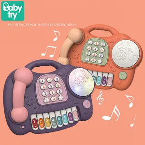 2020 music light electric baby toys 0 12 24 months hand drum piano telephone toys electronic keyboard phone juguetes bebe gift free global shipping