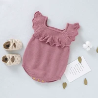 baby bodysuits solid knitted toddler girls kid clothing one piece overall sleeveless autumn newborn bebe bodysuit set super soft