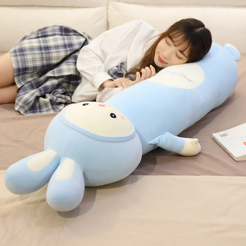 

60-120cm Big Cartoon pillow Plush Toys Stuffed Unicorn Pig Rabbit Bear Monkey Soft Long Sleep Pillow Dolls for Girl Kids