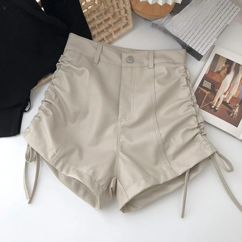 Шорты Tinomiswa женские на шнуровке с завышенной талией однотонные Короткие штаны из