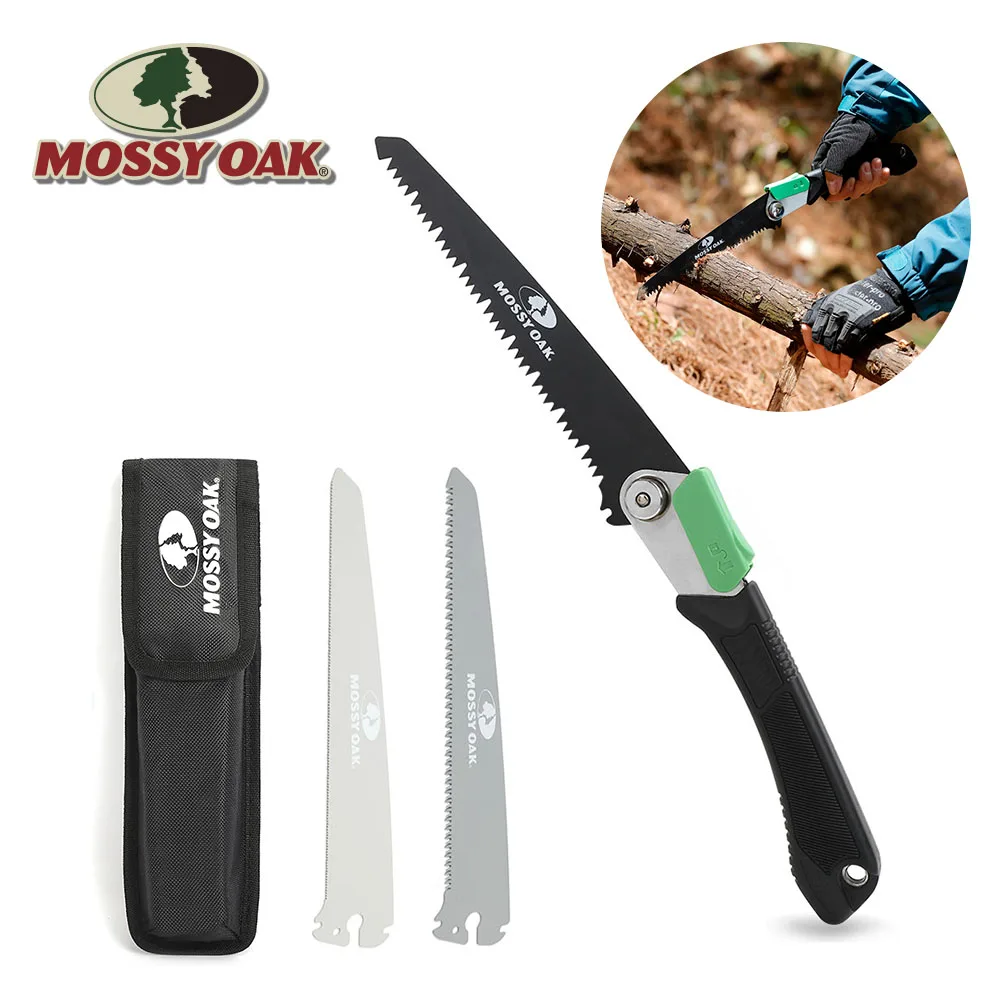 3 в 1 Складная пила для кемпинга Mossy Oak, садовые секаторы, Складная пила для деревообработки, триммеры для деревьев, садовый инструмент с сумкой - изображение