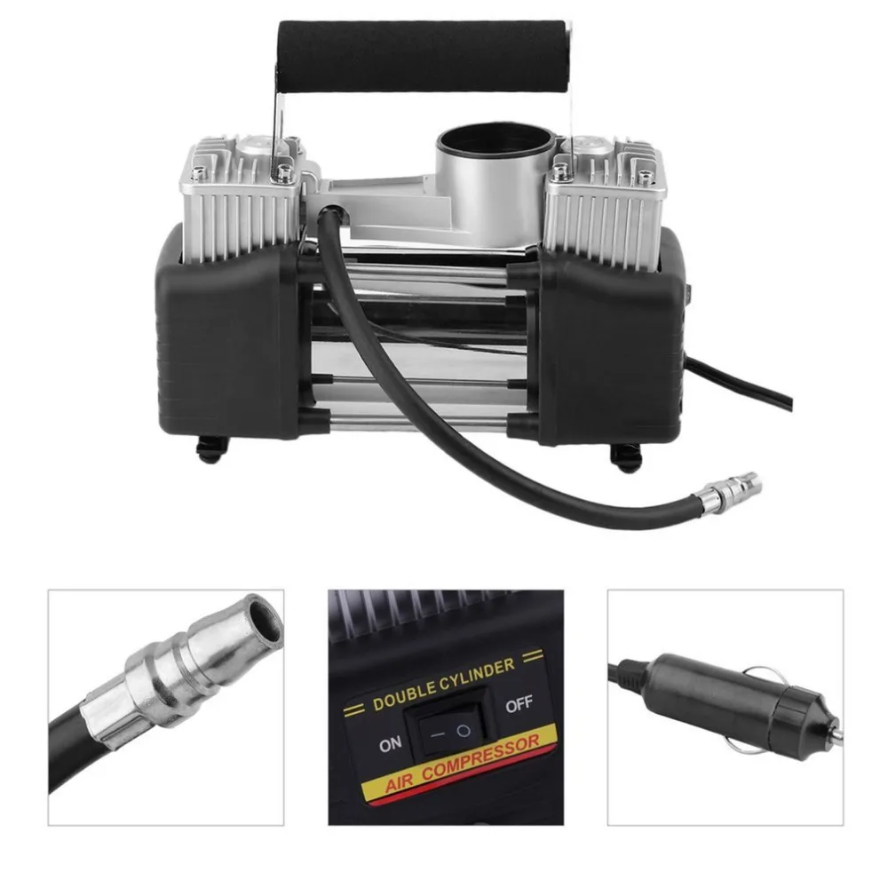 Comprar Inflador De Neumáticos De Coche, Bomba De Aire Eléctrica Automática Para Vehículo De Metal, 12V De CC, Excelente Corriente, Estilo Portátil, Envío Directo