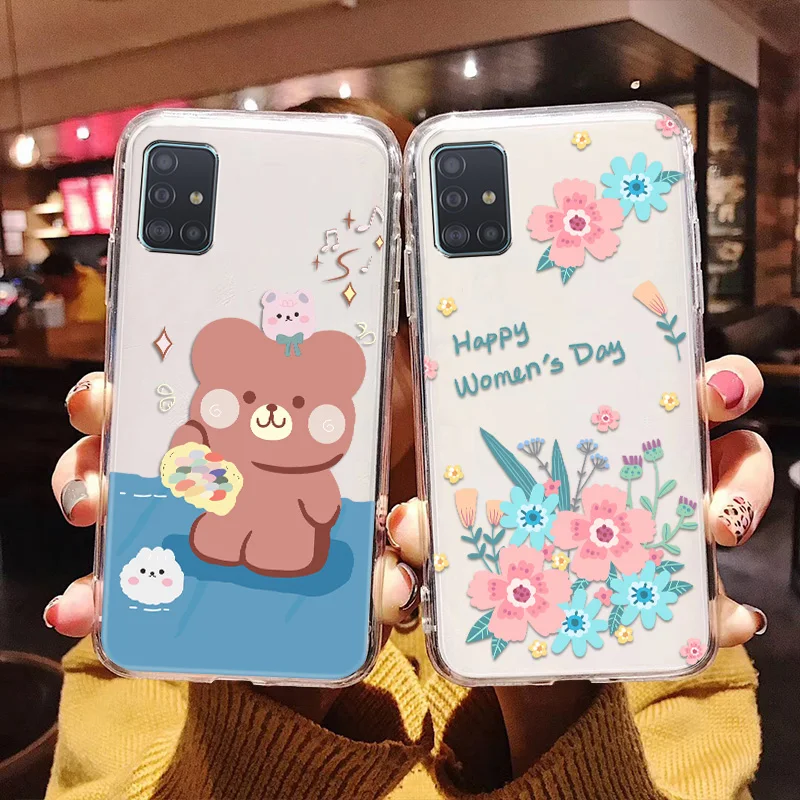 

Flower Case For Realme C3 Case C11 C12 X7 7 X2 Pro Transparent Funda For OPPO A9 A5 A31 2020 A52 A72 A92 A91 Reno 2Z 2F Ace Case