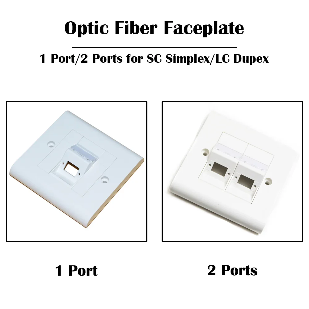 

1 Port/2 Ports for SC Simplex/LC Duplex Optic Fiber Faceplate FTTH FTTD Networking UPC/APC Adapter Ethernet