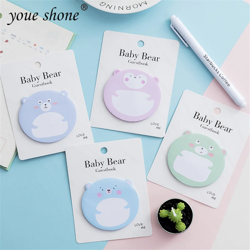 1 шт. креативная бумага с мультяшным медведем для сообщений и заметок в размерах