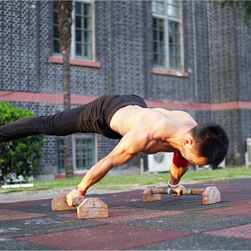 

30cm/40cm/50cm 1Pair Fitness Push-Up Stands Bars Gym Training Chest H Shaped Rack Wooden Handstand Parallel Bar Double Rod M2128