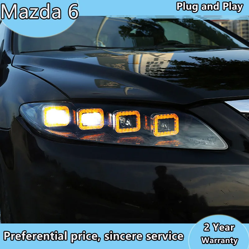 

Car Styling Head Lamp for Mazda 6 Headlights 2004-2012 Mazda6 All LED Headlight LED DRL Dynamic Signal Angel Eye Accessories