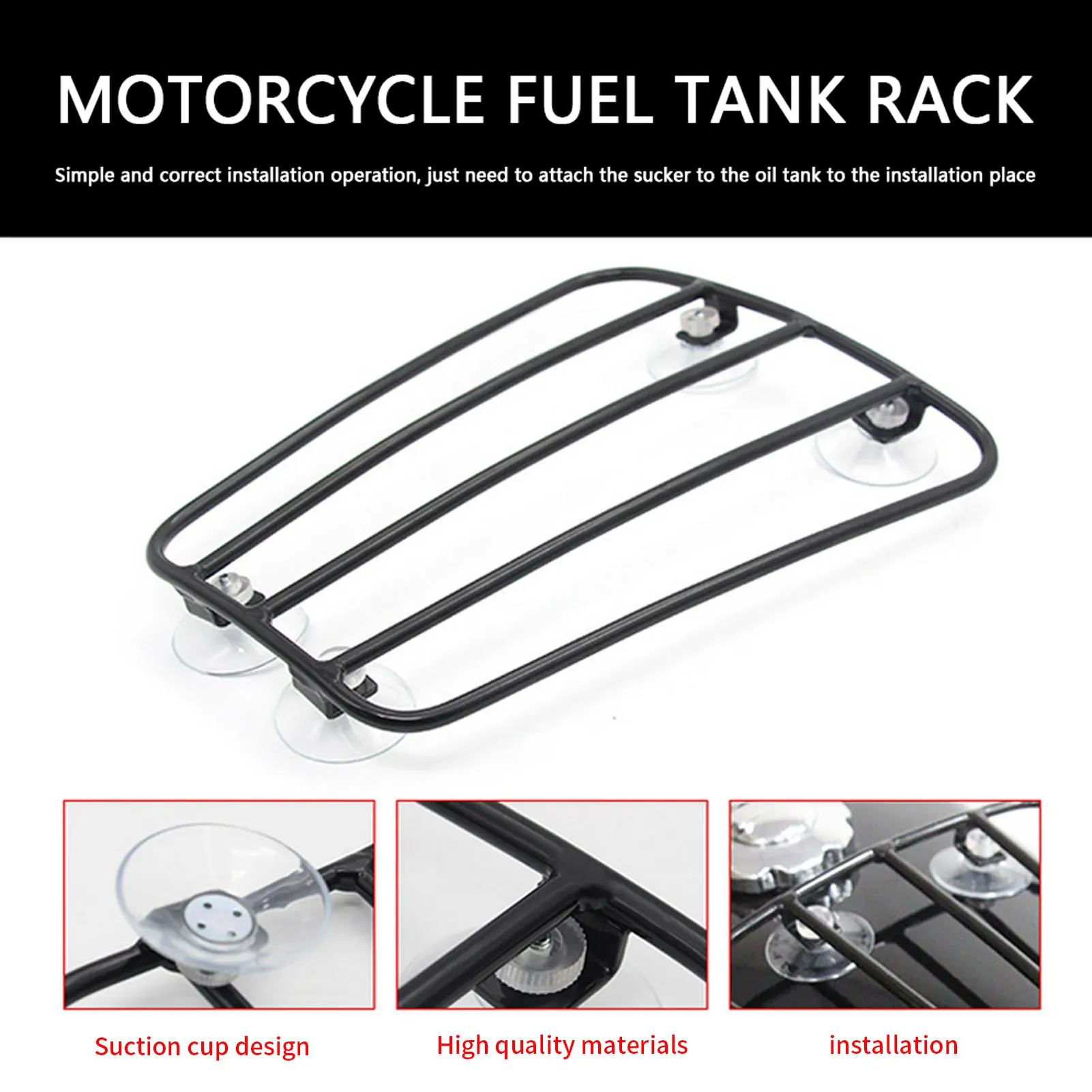 

Motorcycle Fuel Tank Luggage Rack Shelf With Strong Suction Cups Motorcycle Fuel Tank Rack Universal Suction Cup Luggage Holder