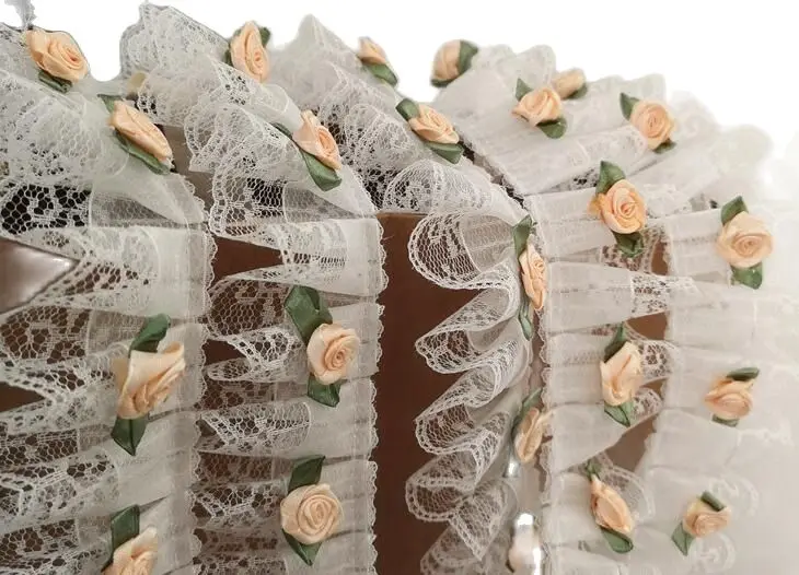 5CM Wide HOT Embroidery 3D flower tulle lace fabric trim ribbon DIY sewing Ruffle applique collar dubai guipure wedding decor | Дом и сад