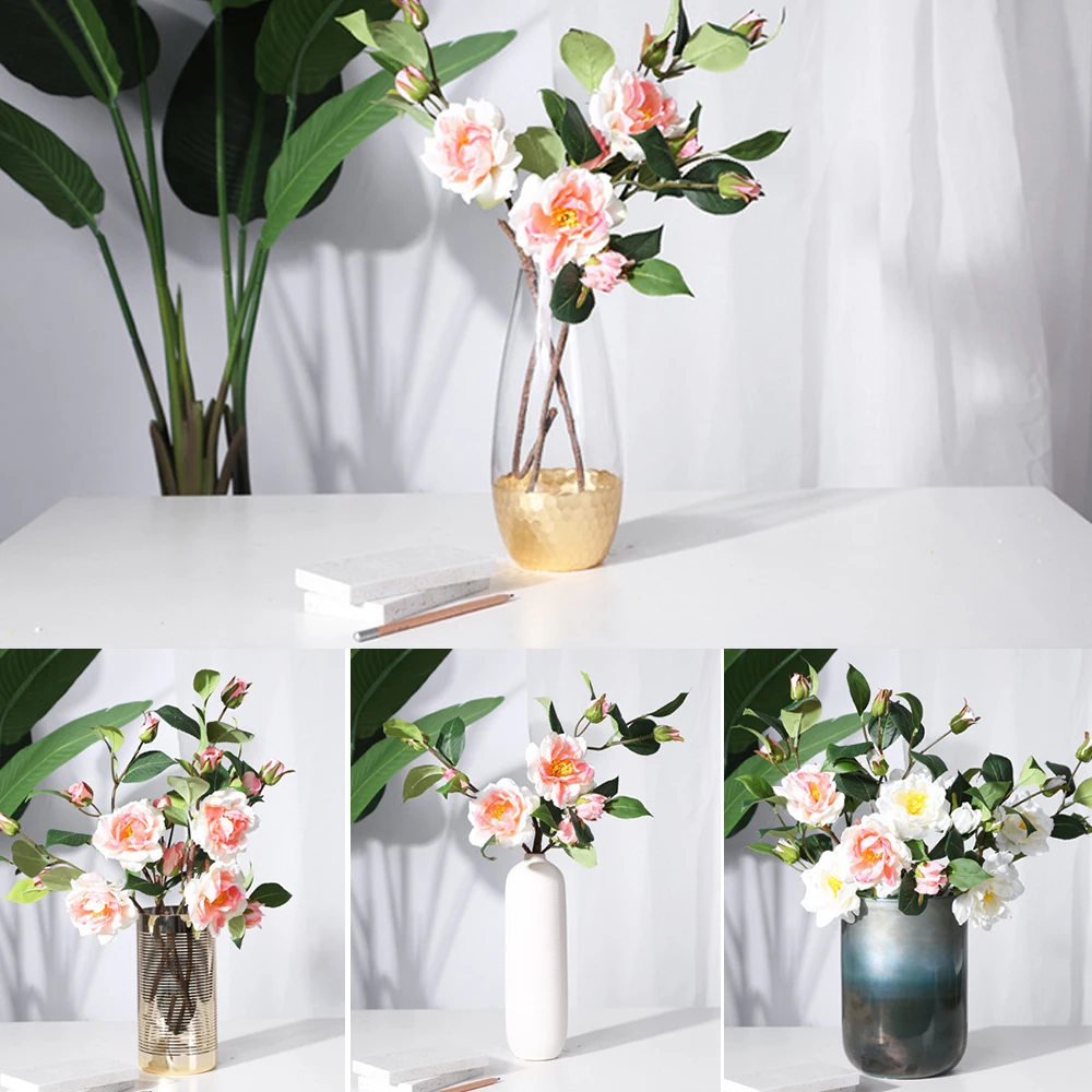 Искусственный цветок одинарной камелии гардении Скандинавская чайная роза в