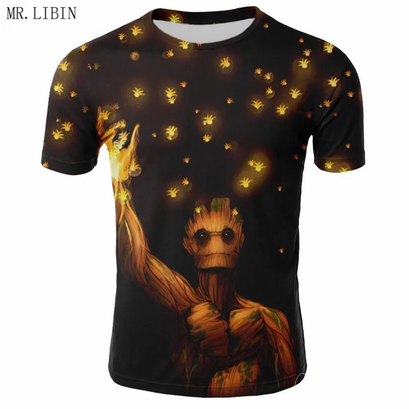 Новая 3D хип хоп футболка с изображением грута Марвел Мстители супергерой дерево