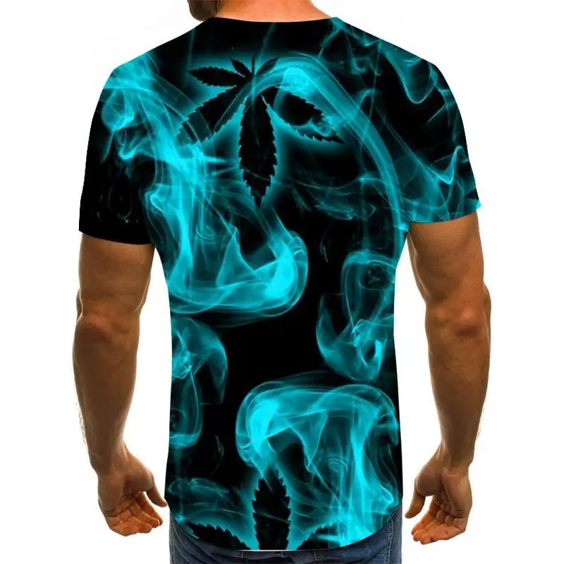 

Blue Flaming tshirt Men Women t shirt 3d t-shirt Black Tee Casual Top Anime Camiseta Streatwear Short Sleeve Tshirt Asian size