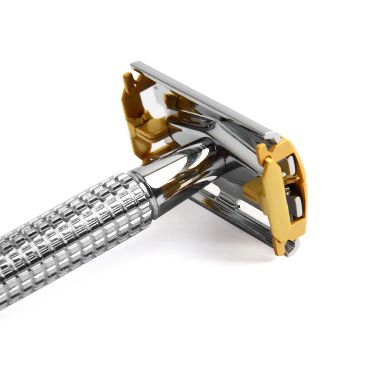 Мужской набор для бритья безопасная бритва с двойными краями латунная ручка