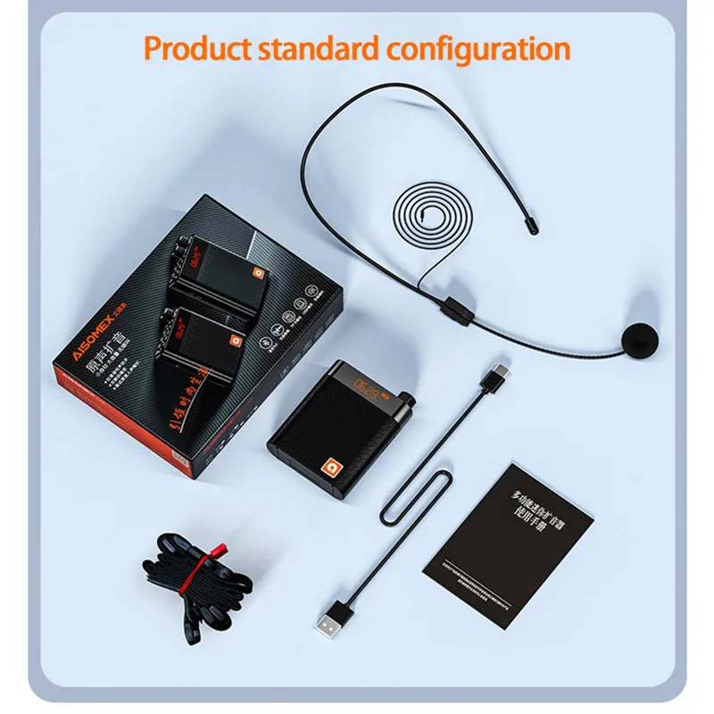 

K6 Portable Bee Loudspeaker, Teacher's Microphone, 3.5MM Audio Jack, With Display, Support Bluetooth, TF Card Playback