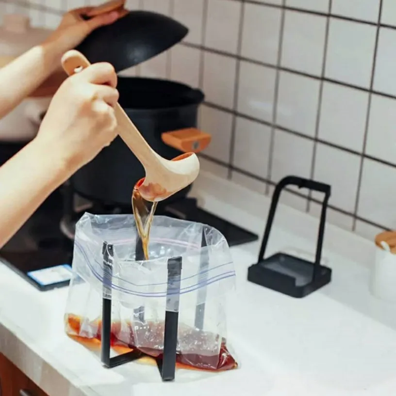 

desktop folding garbage rack kitchen collection rack multi-functional household items collection iron garbage rack wholesale