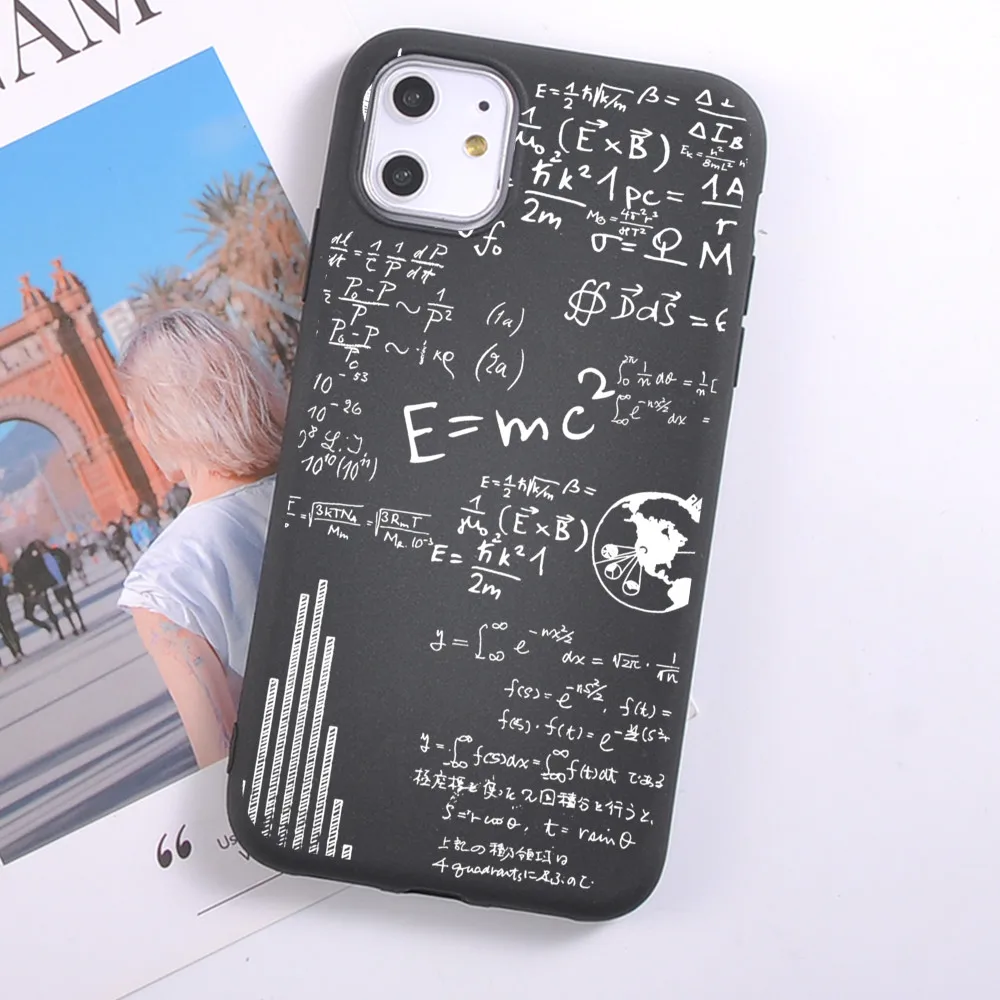 Мягкий чехол для телефона с химической математикой iPhone 11 Pro 7 8 Plus XR X XS MAX черный SE