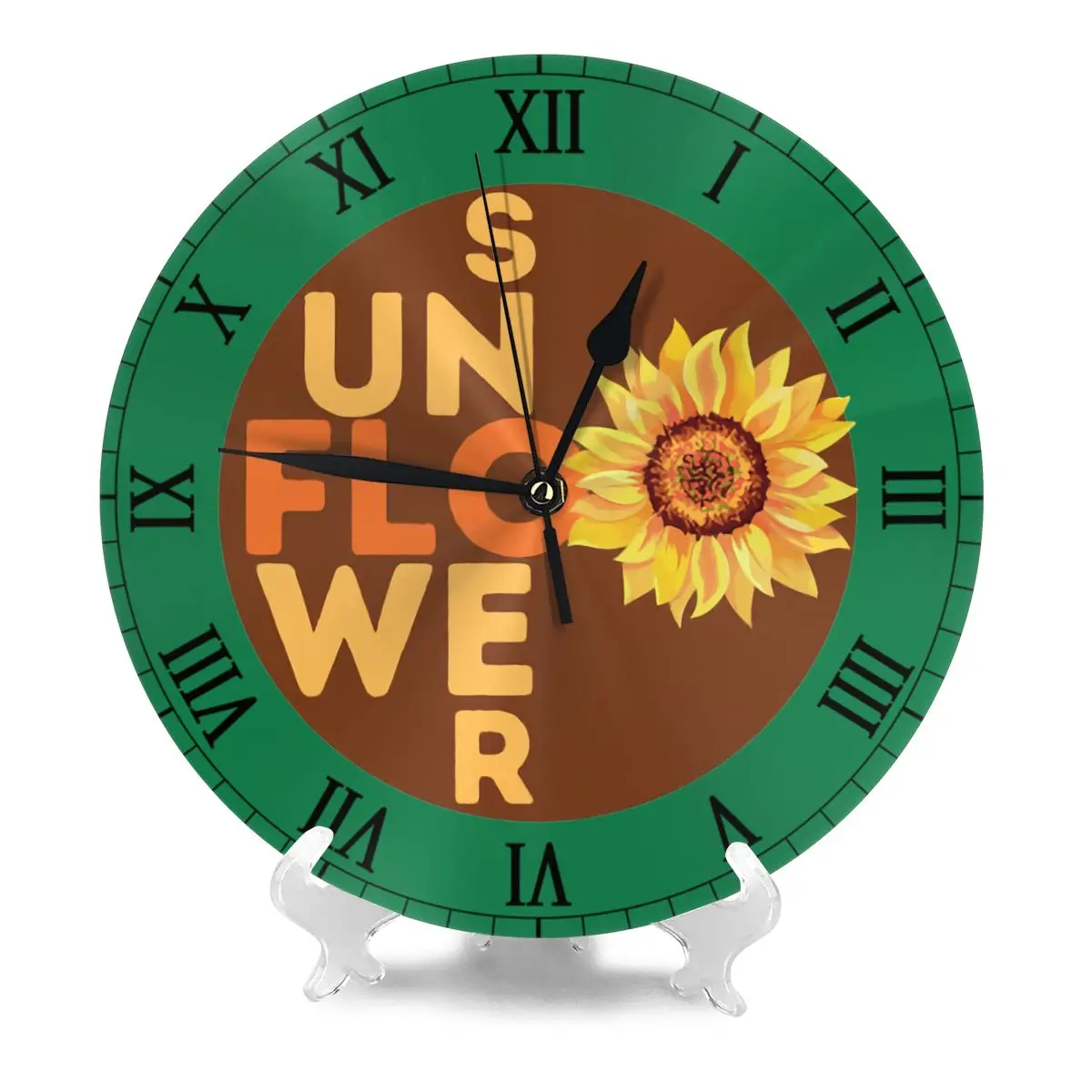 10inchSUNFLOWER Подсолнух круглые Настенные часы тихие и нетикные настенные для