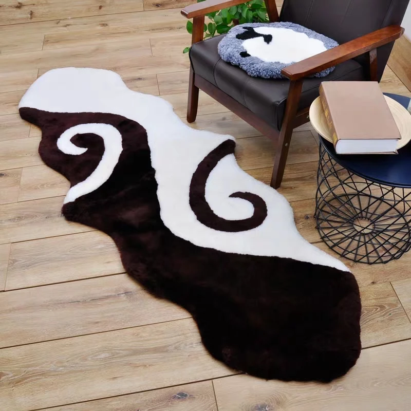 Уникальный дизайн прибрежная Серия искусственный ковер из овечьей шкуры для