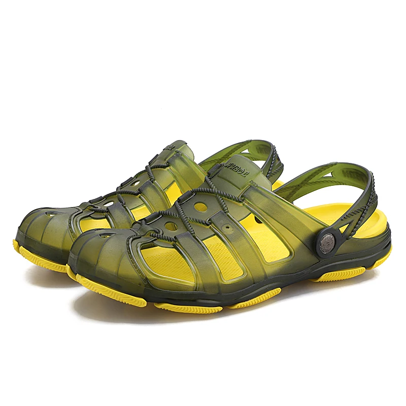 

Summer Men's Sandals Breathable Man Hollow Slippers Non-slip Outdoor Durable Men Beach Sandals Men Jelly Shoes Zapatos Mujer