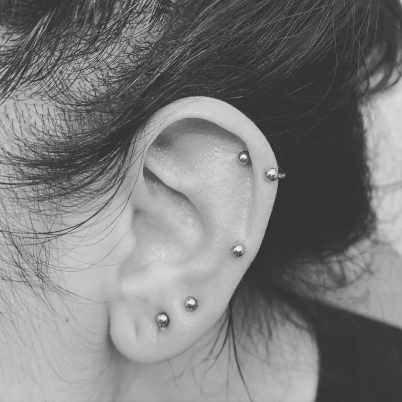 Серьги гвоздики из титановой стали в стиле INS Плоские Т образные винты панк