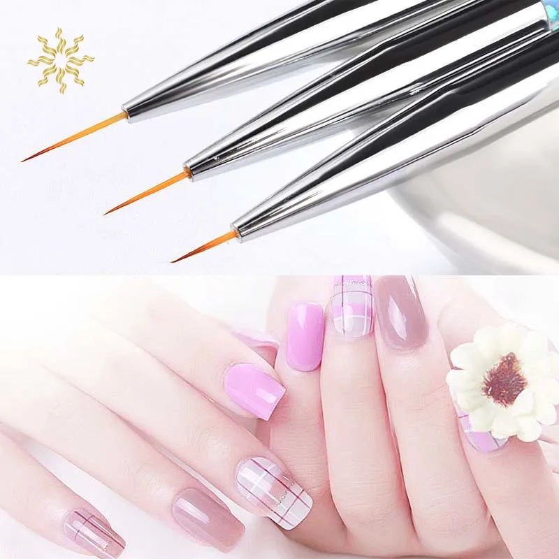 

3Pcs/Set Nail Art Brush Drawing Painting Carving Pen Design Manicure Tools Acrylic Liner UV Gel Sequins Decoration Tips 7/9/11mm