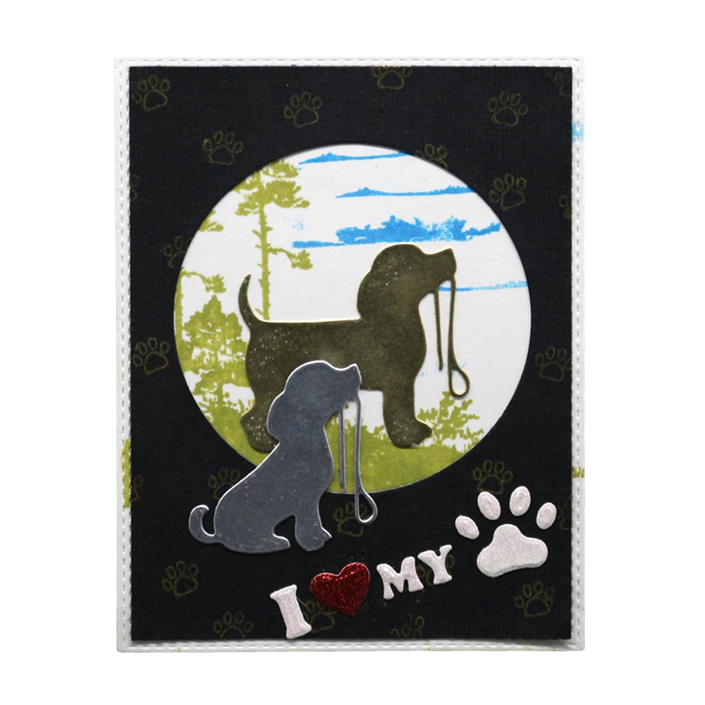 С милой собачкой металлический Трафаретный вырубной штамп трафареты сделай сам